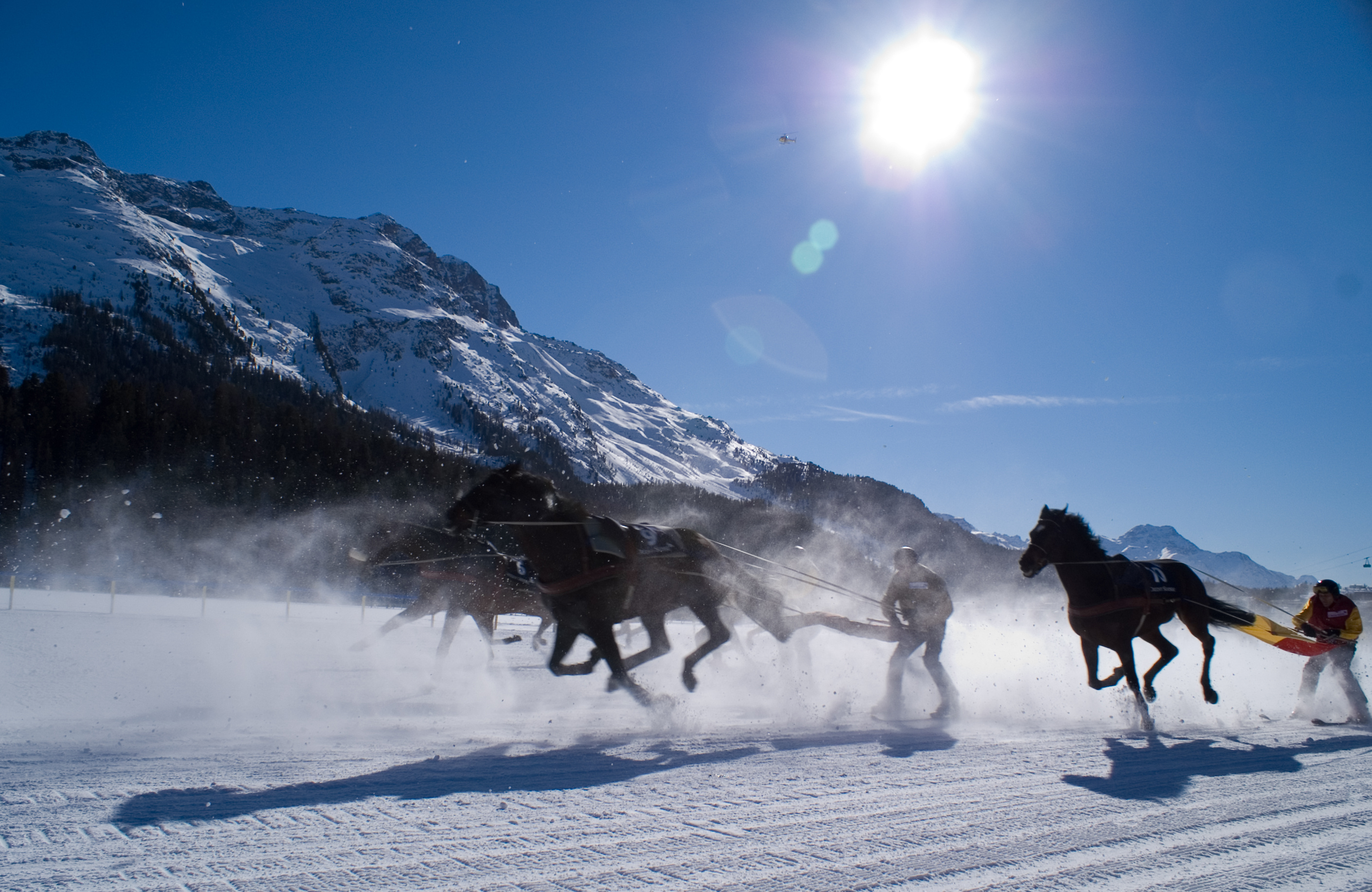 Racing on ice on a Swiss lake