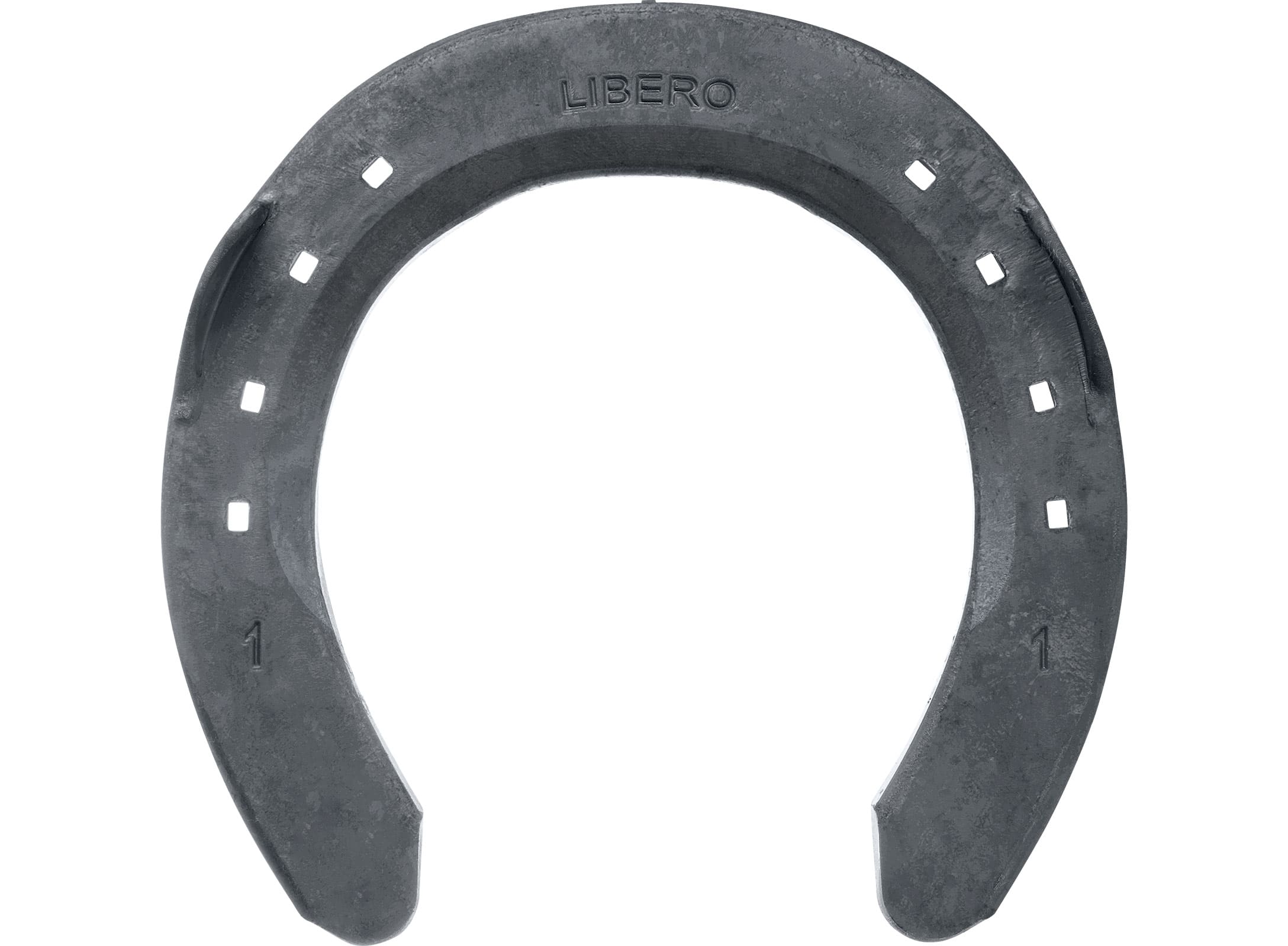 Mustad LiBero Equi-Librium horseshoe, front, top view