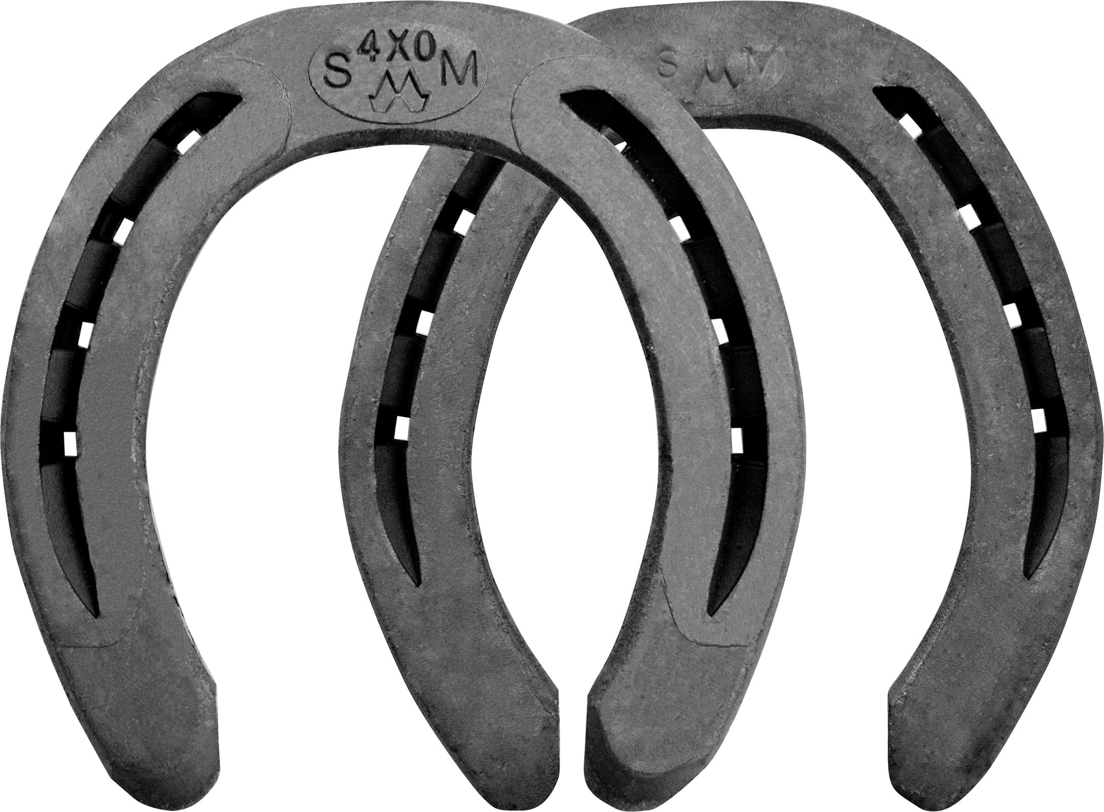 Mustad SM horseshoes, front and hind, bottom view