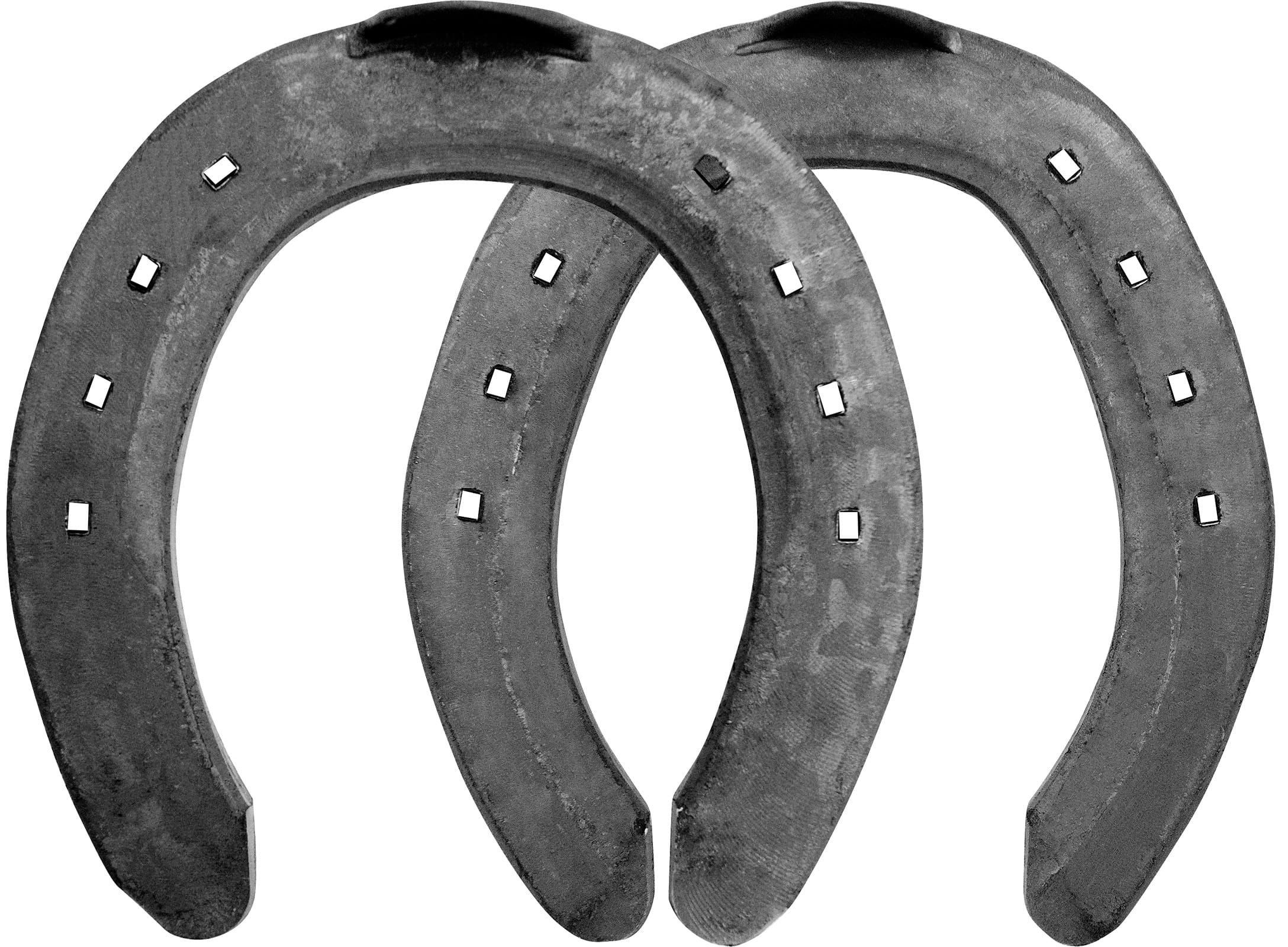 Mustad SM horseshoes, front and hind, top view