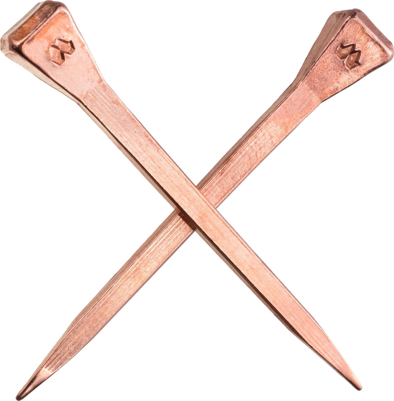 Mustad Copper MX hoof nails, crossed