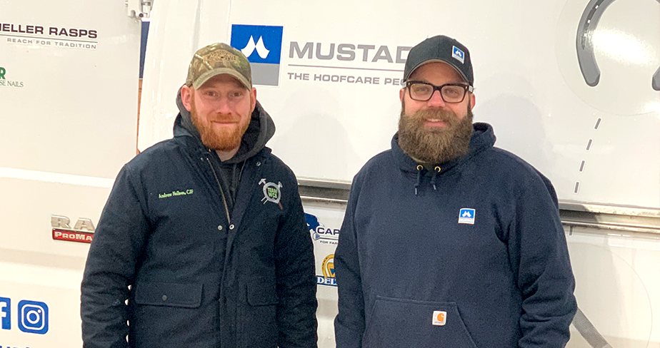 Andrew Neilson with Mustad’s NE rep, Kris Kibbey.