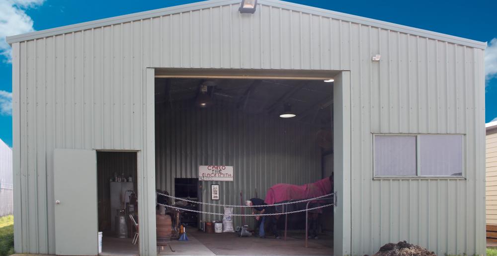 The Australian master farrier Carl O'Dwyer in his workshop