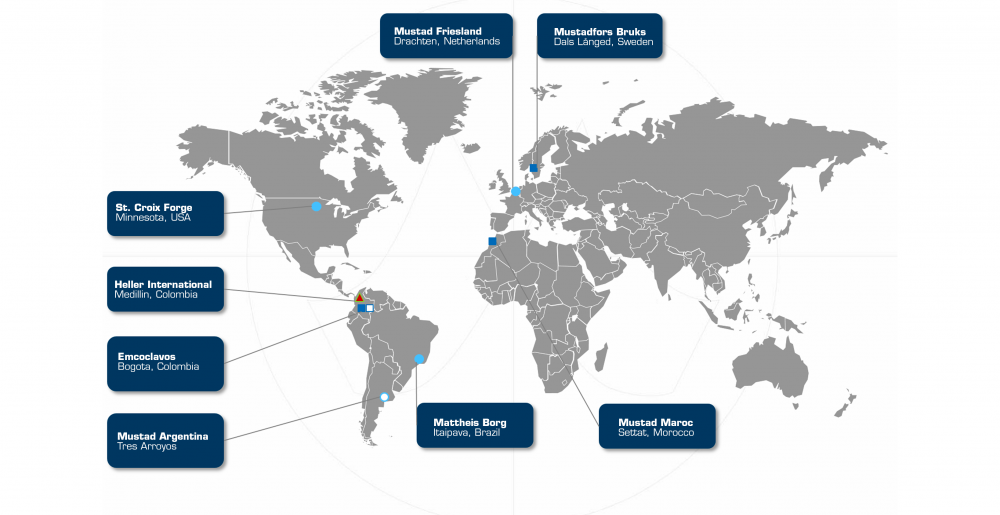 Mustad Hoofcare Group Global production facilities