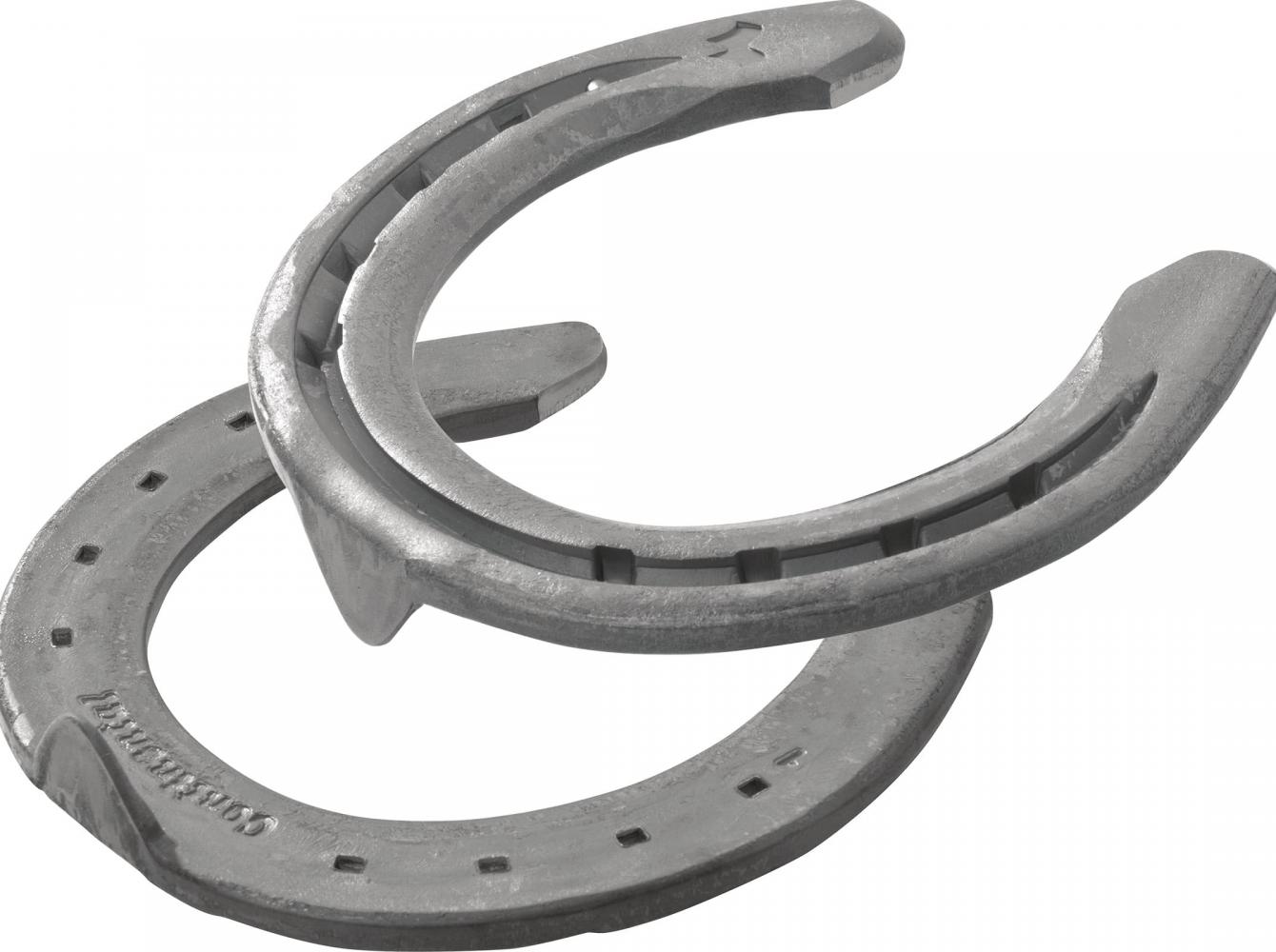 Mustad Continental horseshoes, front with toeclip, 3D view