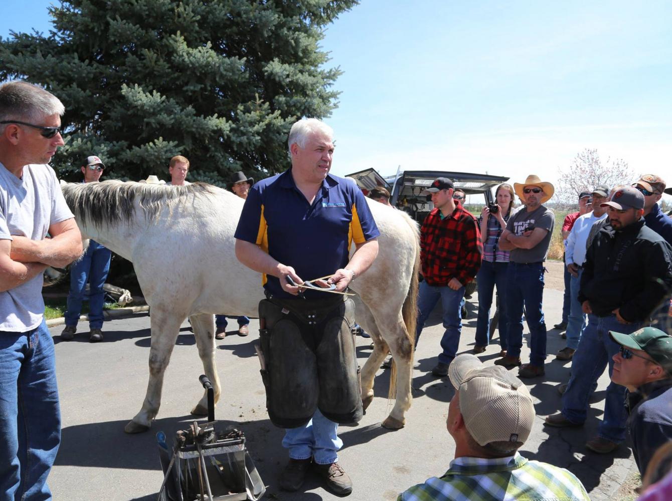 Grant Moon gives a clinic for farriers in the US