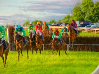 A painting of a Point-to-point race