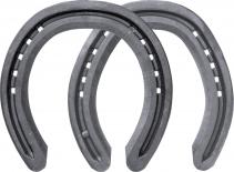 Mustad LiBero Concave horseshoes, front and hind, bottom view