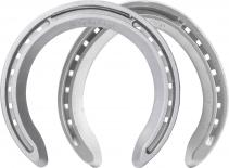 St. Croix Concorde Aluminium horseshoes, front and hind, bottom side view