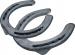 Mustad BaseMax horseshoes, front and hind, 3D bottom view