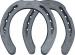 Mustad BaseMax horseshoes, front and hind, bottom view