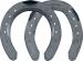 Mustad BaseMax horseshoes, front and hind, top view