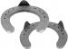 Mustad DM Icelandic horseshoes, front and hind, 3D top view