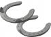 Mustad Equi-Librium horseshoes, front, side clips and toe clip, 3D top view