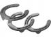 Mustad Equi-Librium Air horseshoes, front and hind, bottom view