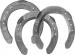 Mustad Equi-Librium Air horseshoes, front and hind, top view